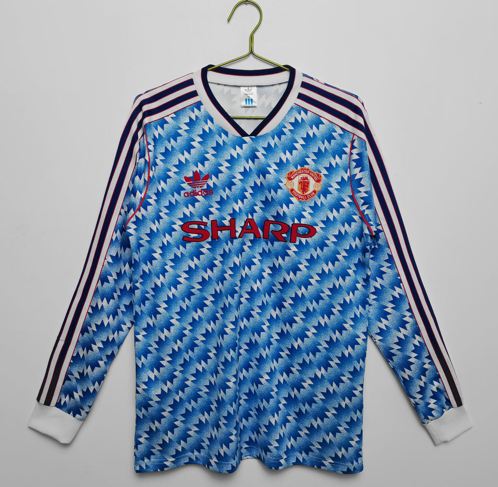 Manchester United 2da Equipación 1990/91 Manga Larga