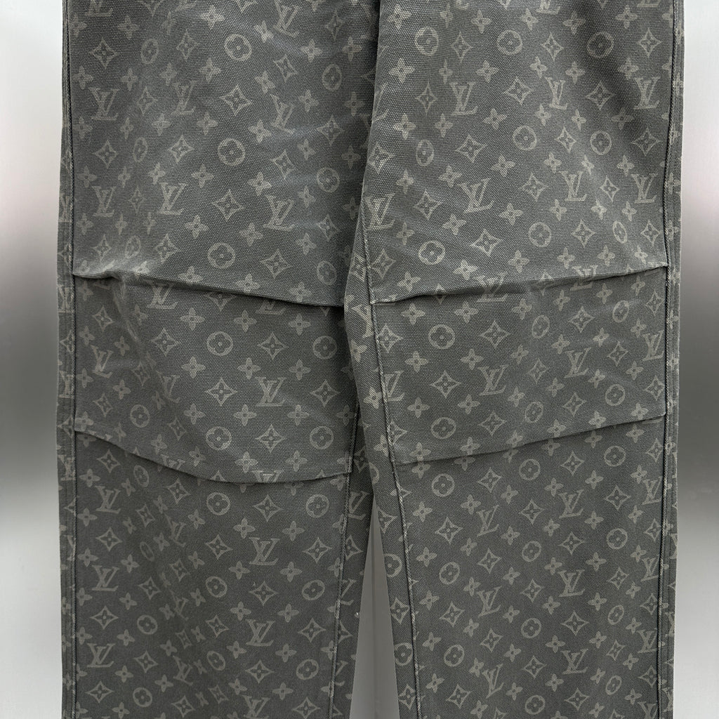 Louis Vuitton All-Over Monogram Charcoal Workwear Denim Trousers