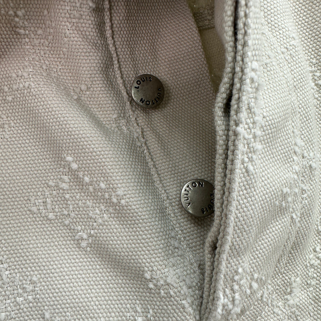 Louis Vuitton All-Over Monogram Embossed Off-White Denim Pants