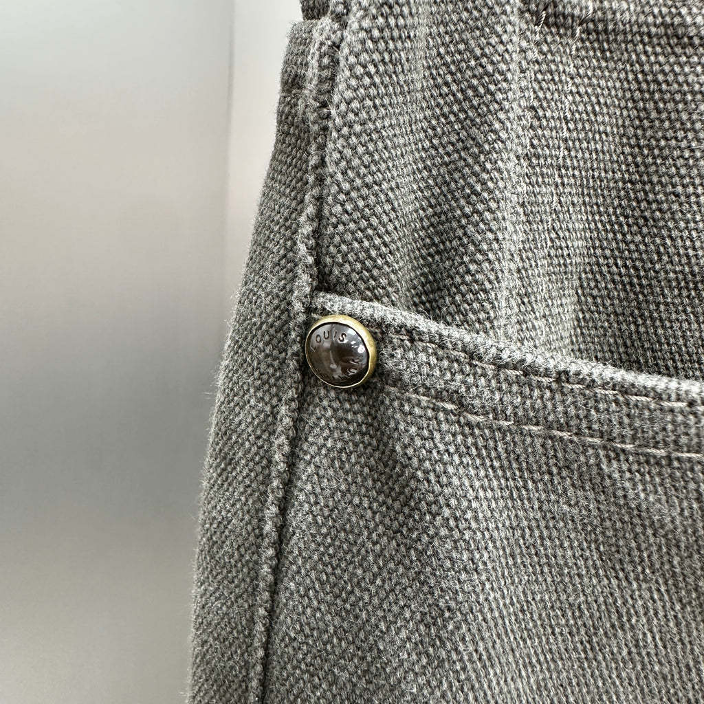 Louis Vuitton Double-Knee Faded Black Denim Trousers with Monogram Cuffs
