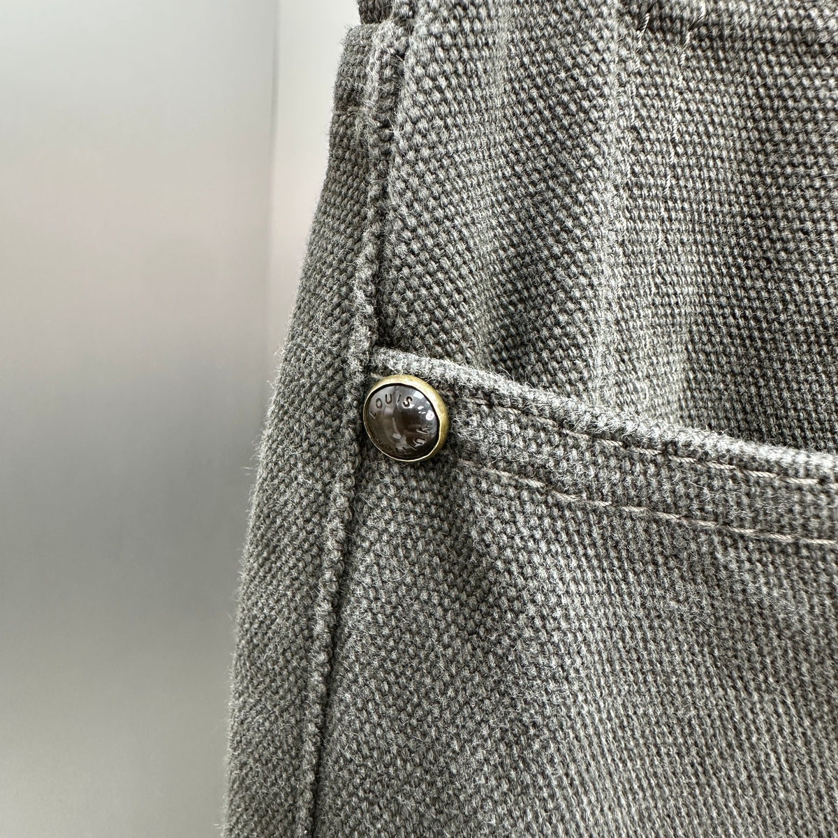 Louis Vuitton Double-Knee Faded Black Denim Trousers with Monogram Cuffs