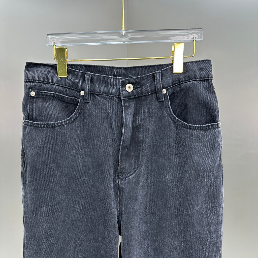 Loewe Anagram Patchwork Straight Denim Pants – Charcoal Black