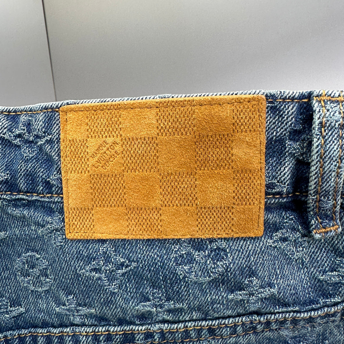 Louis Vuitton Frayed Monogram Cut-Out Denim Trousers – Washed Indigo