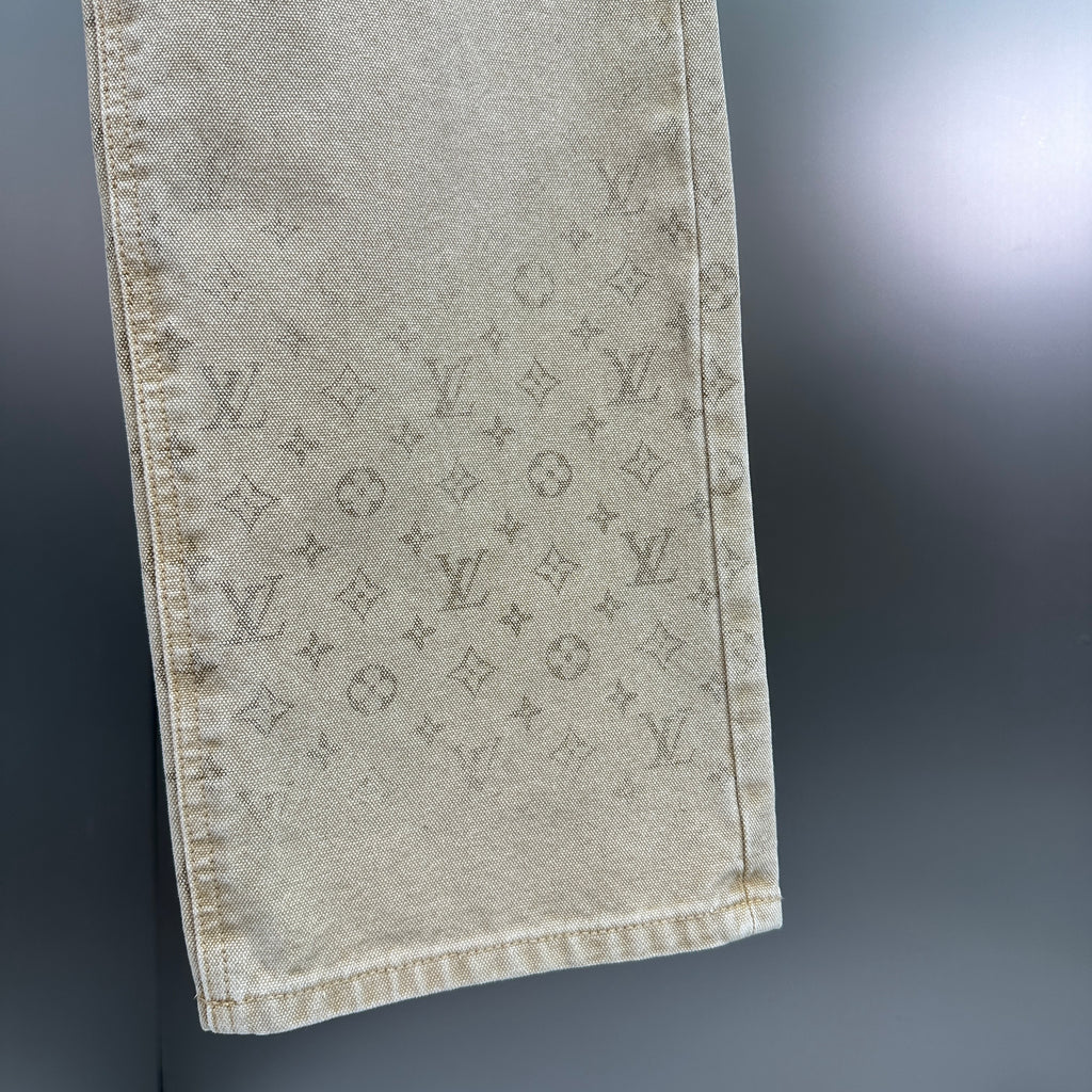 Louis Vuitton Vintage Tint Monogram Printed Straight Denim Pants