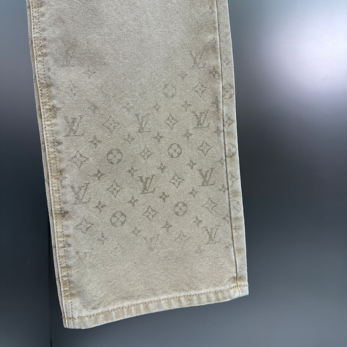Louis Vuitton Vintage Tint Monogram Printed Straight Denim Pants