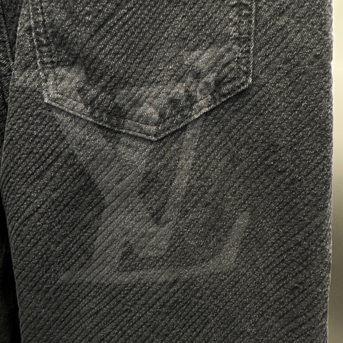 Louis Vuitton Tonal Oversized Monogram Jacquard Denim Trousers – Charcoal