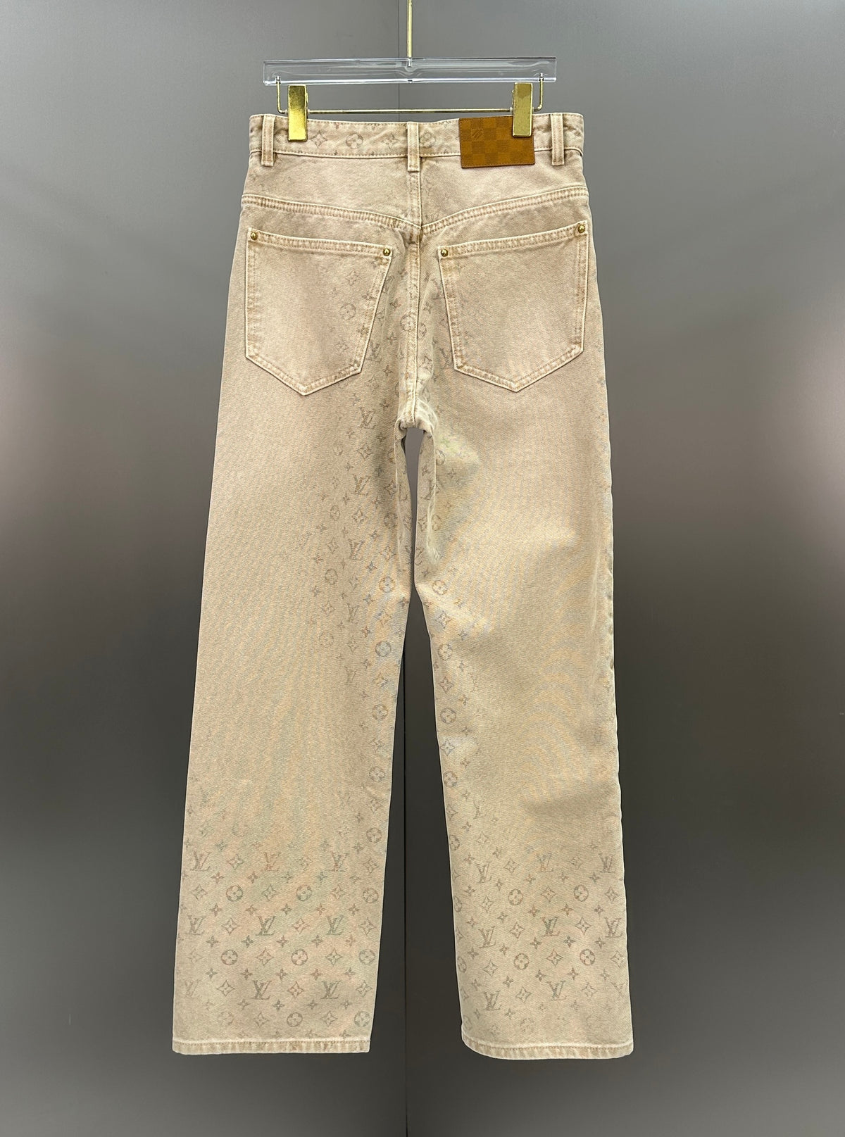 Louis Vuitton Vintage Tint Monogram Printed Straight Denim Pants