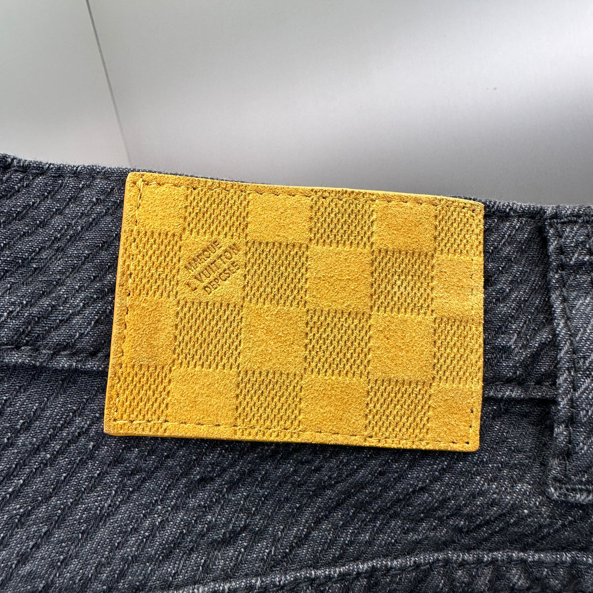 Louis Vuitton Tonal Oversized Monogram Jacquard Denim Trousers – Charcoal