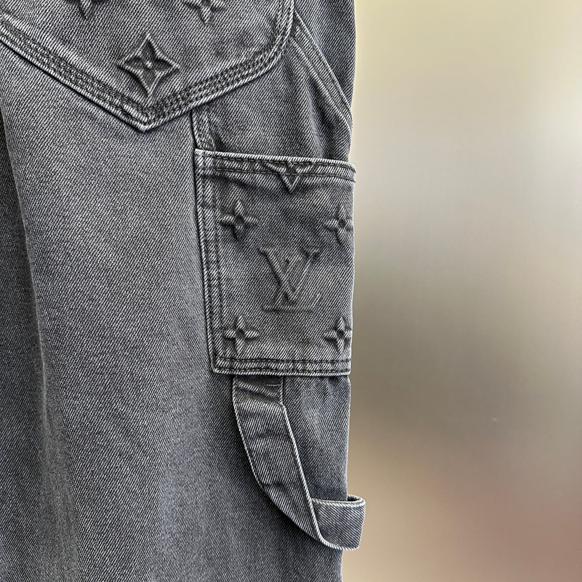 Louis Vuitton Double-Knee Monogram Embossed Carpenter Pants