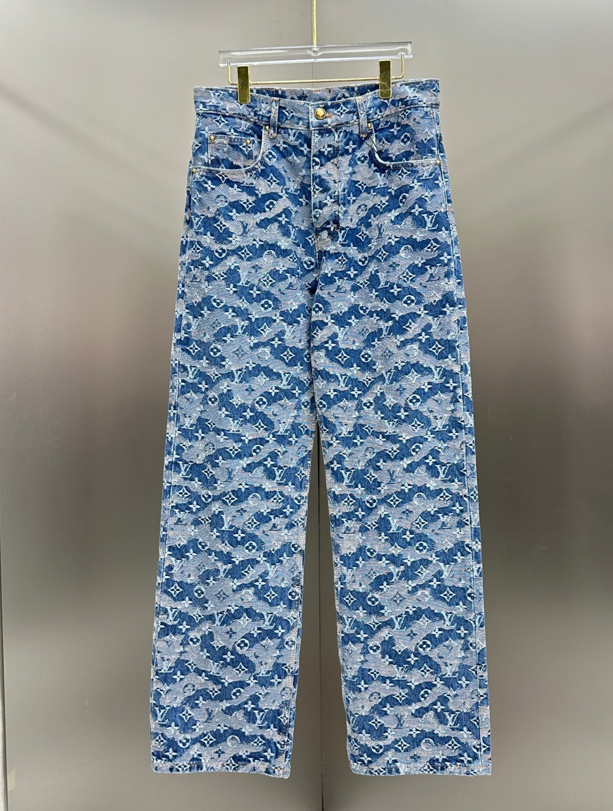 Louis Vuitton Camouflage Monogram Denim Trousers – Washed Blue