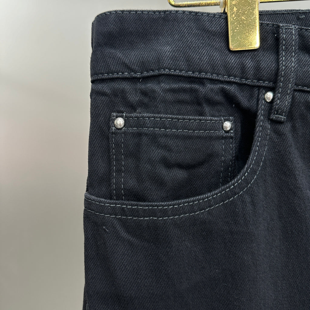 Louis Vuitton Cut-Out Monogram Jacquard Double-Knee Denim Trousers