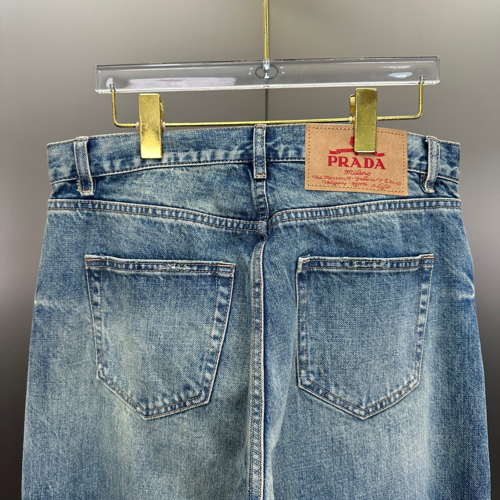 Prada Classic Straight-Fit Faded Blue Jeans