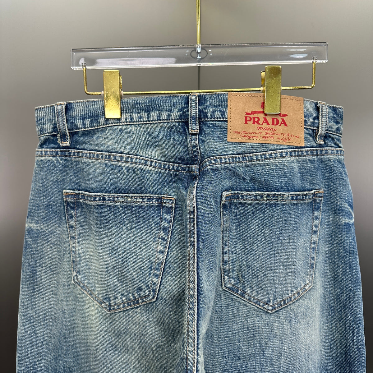 Prada Classic Straight-Fit Faded Blue Jeans