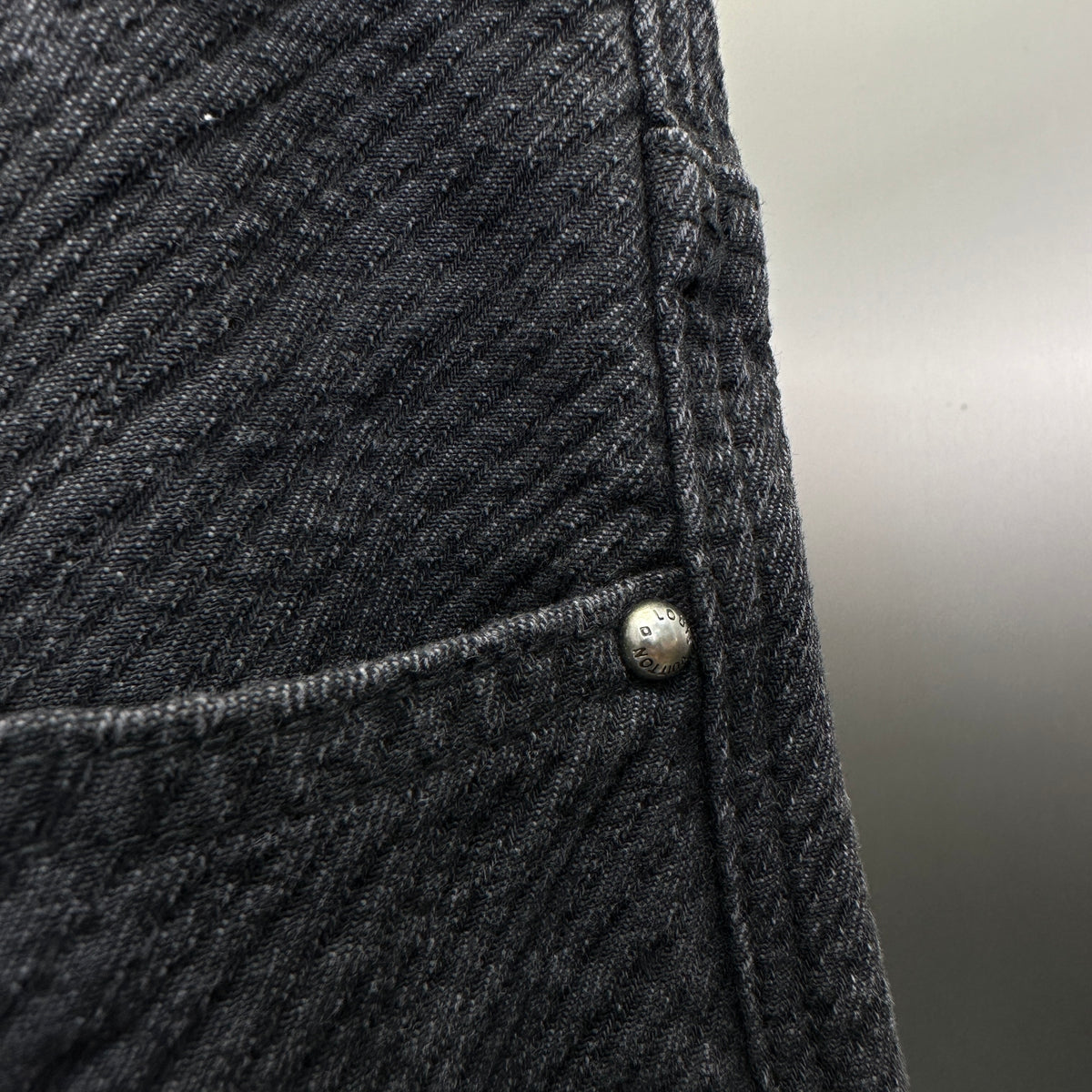 Louis Vuitton Tonal Oversized Monogram Jacquard Denim Trousers – Charcoal