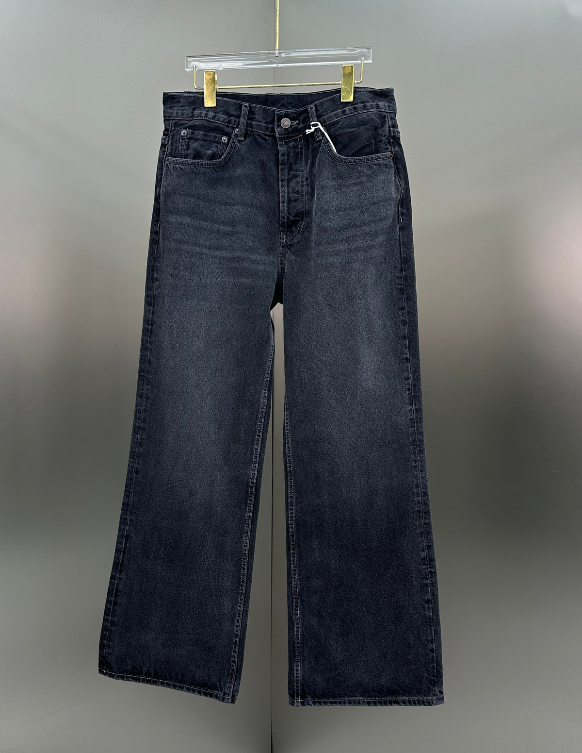 Acne Studios High-Waisted Loose Fit Jeans – Charcoal Black Wash