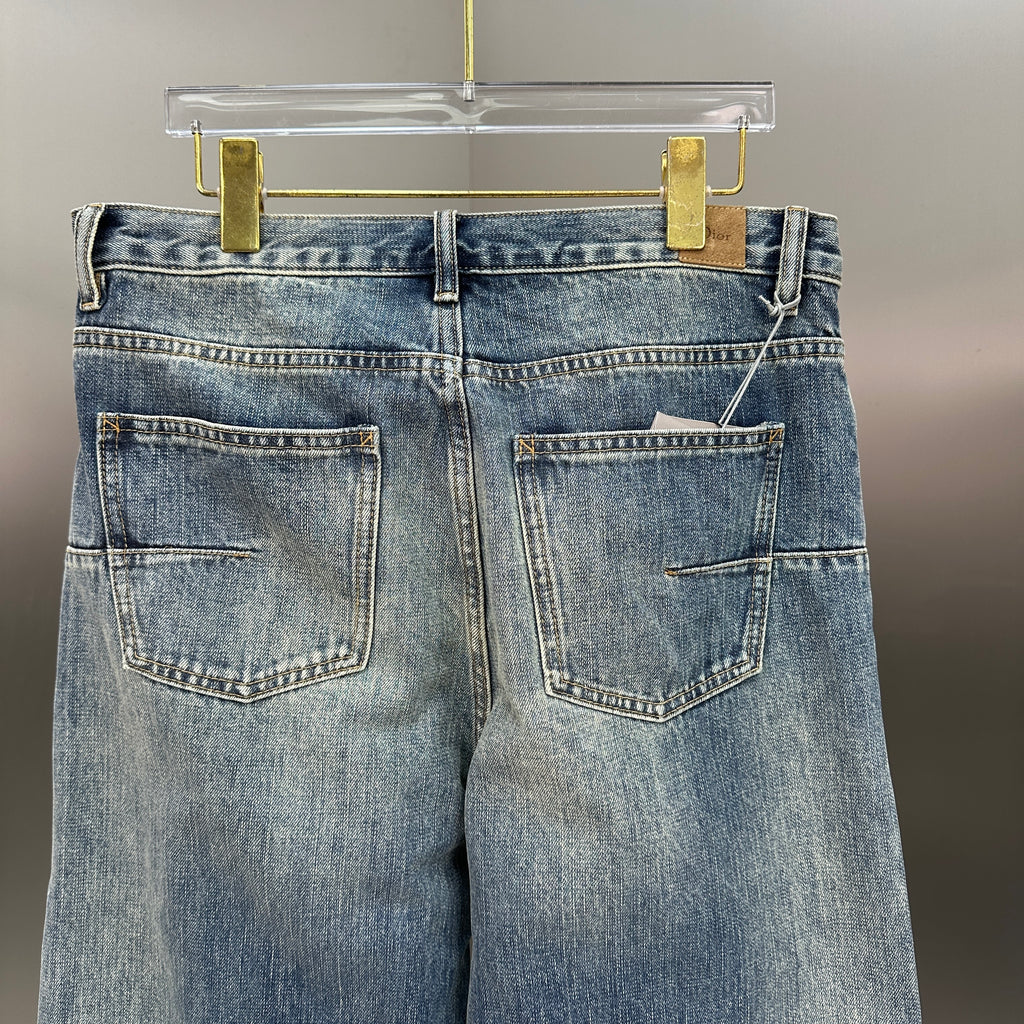 Dior Block Patchwork Denim Pants – Washed Blue