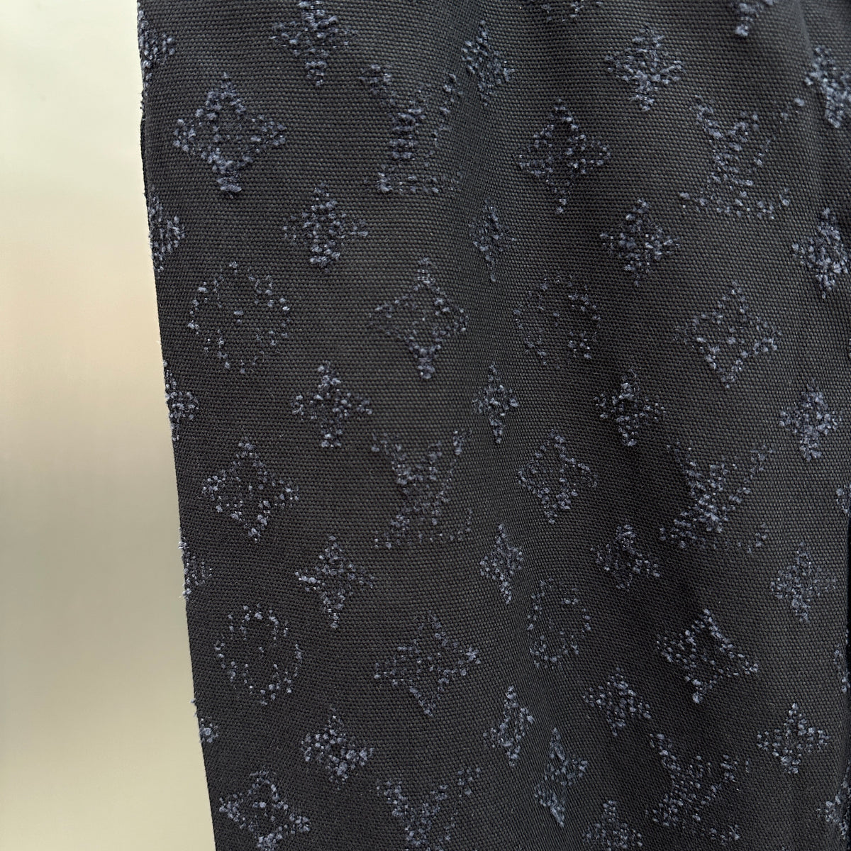 Louis Vuitton All-Over Monogram Embossed Black Denim Pants