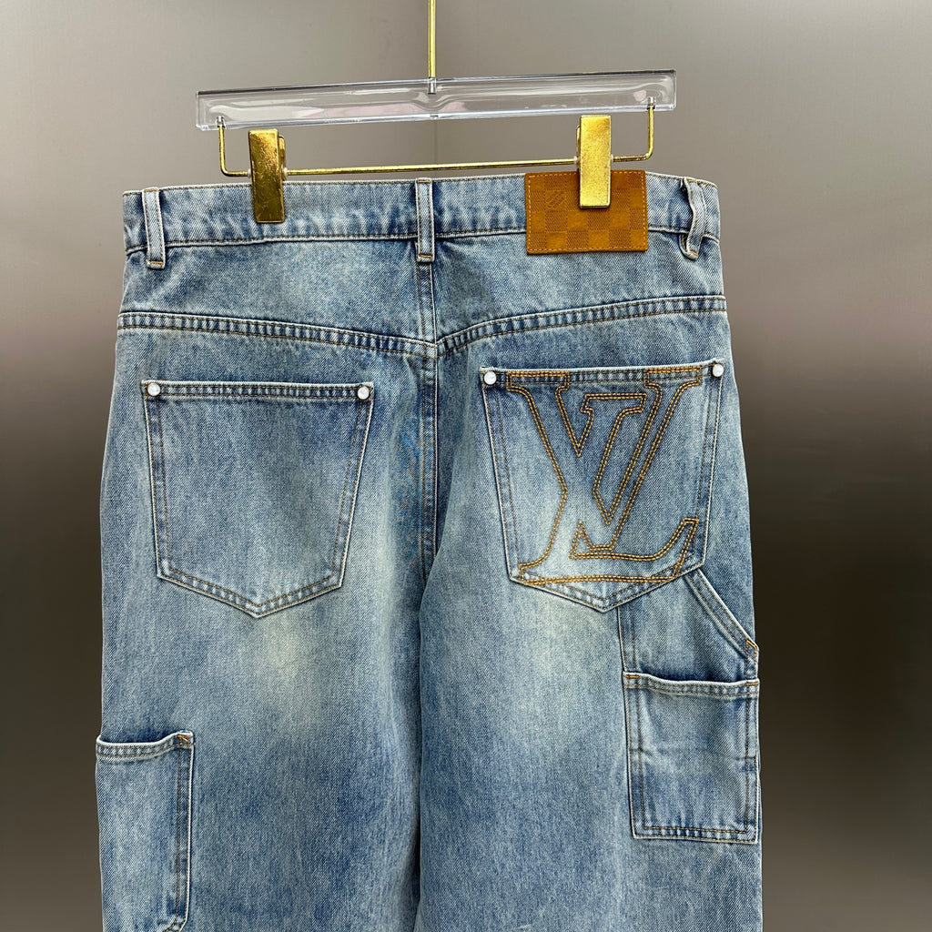 Louis Vuitton Vintage Wash Straight-Fit Workwear Denim Trousers