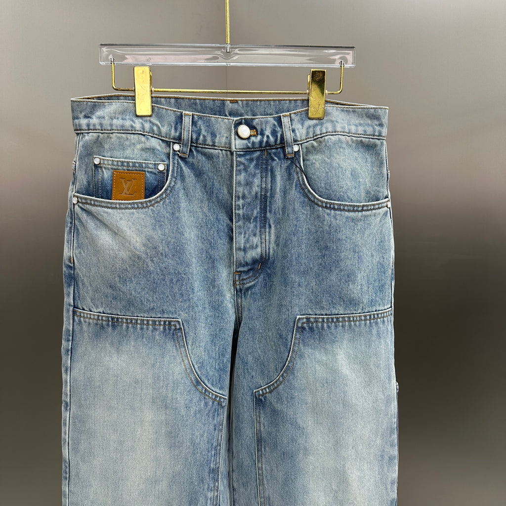 Louis Vuitton Vintage Wash Straight-Fit Workwear Denim Trousers