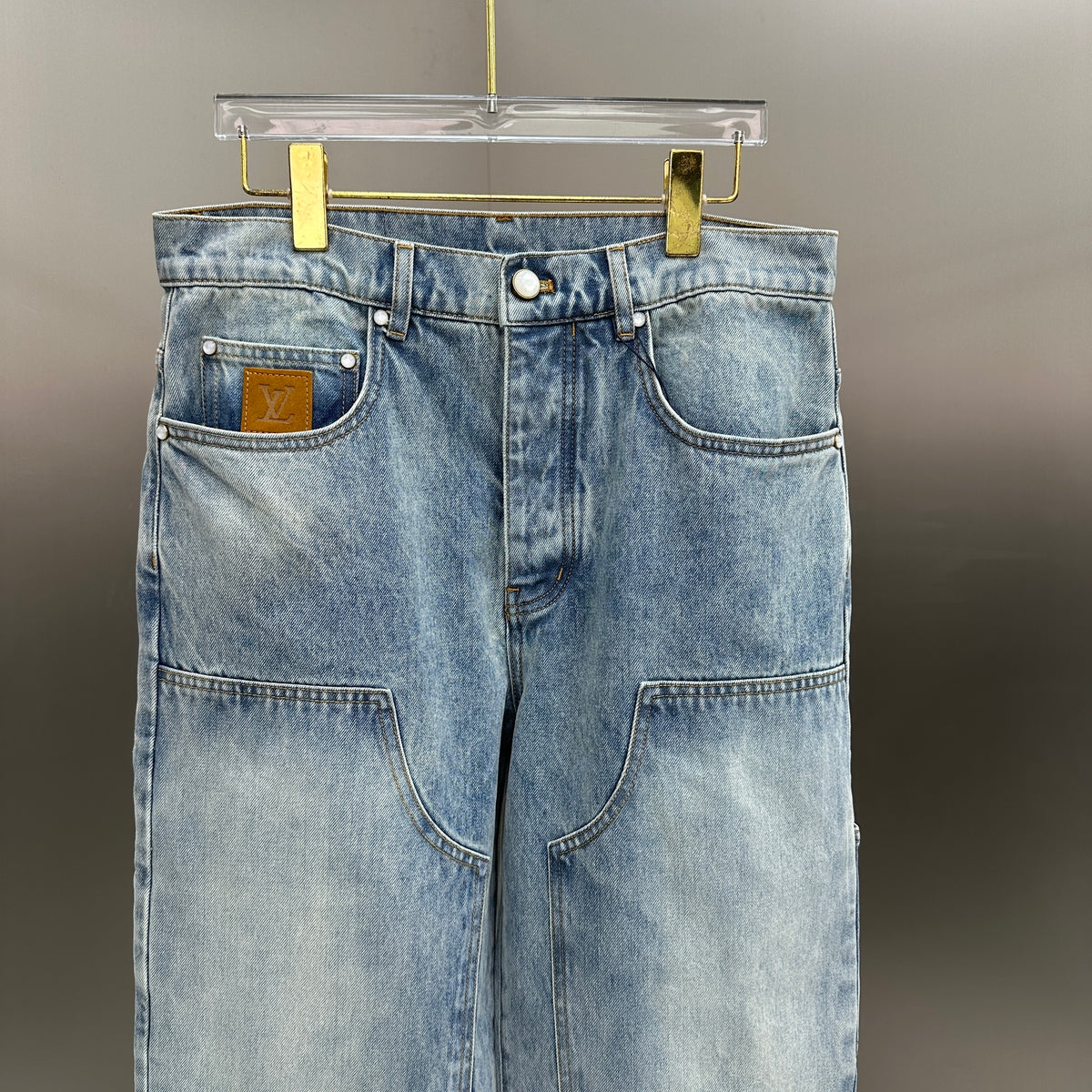 Louis Vuitton Vintage Wash Straight-Fit Workwear Denim Trousers