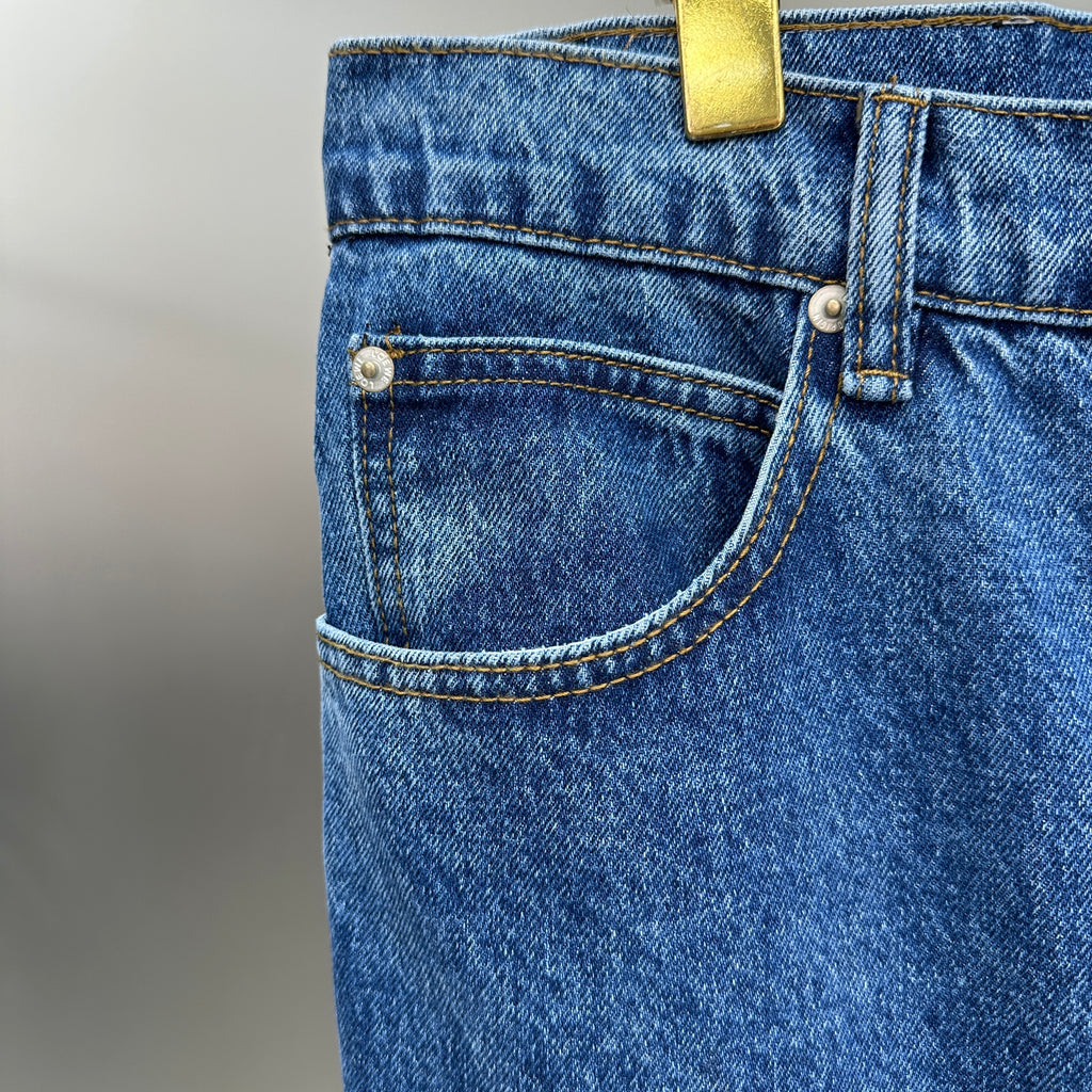 Loewe Anagram Patchwork Straight Denim Pants – Mid-Blue Wash
