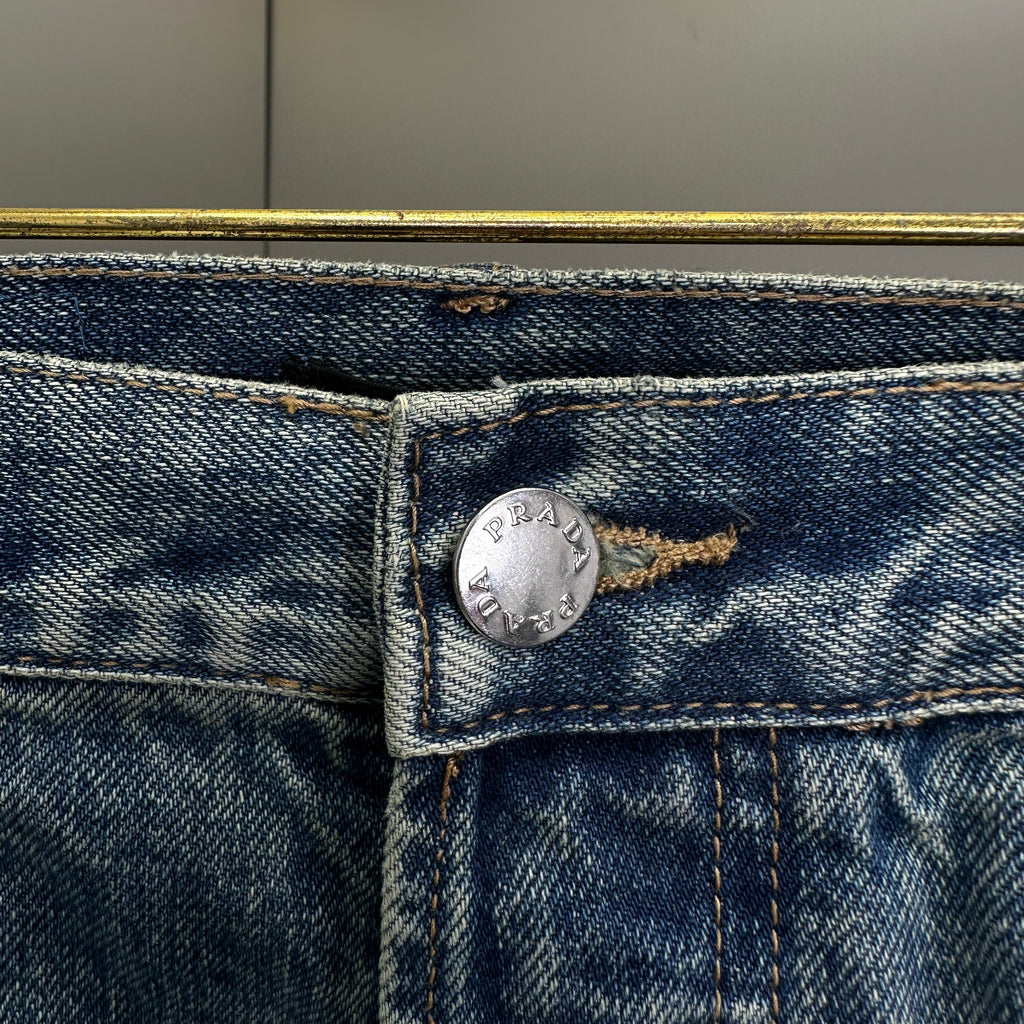 Prada Classic Straight-Fit Faded Blue Jeans