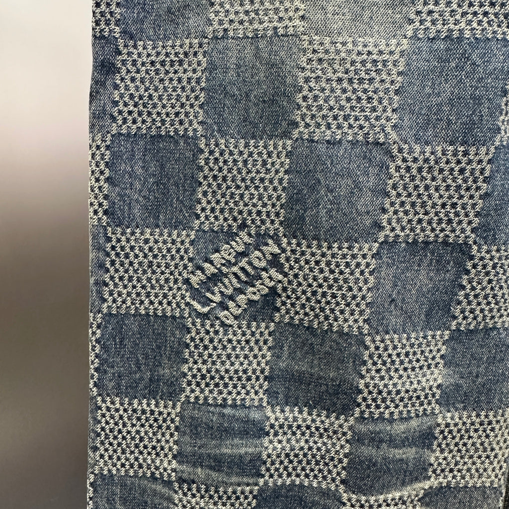 Louis Vuitton Vintage Tinted Damier Denim Trousers with Heritage Inscription