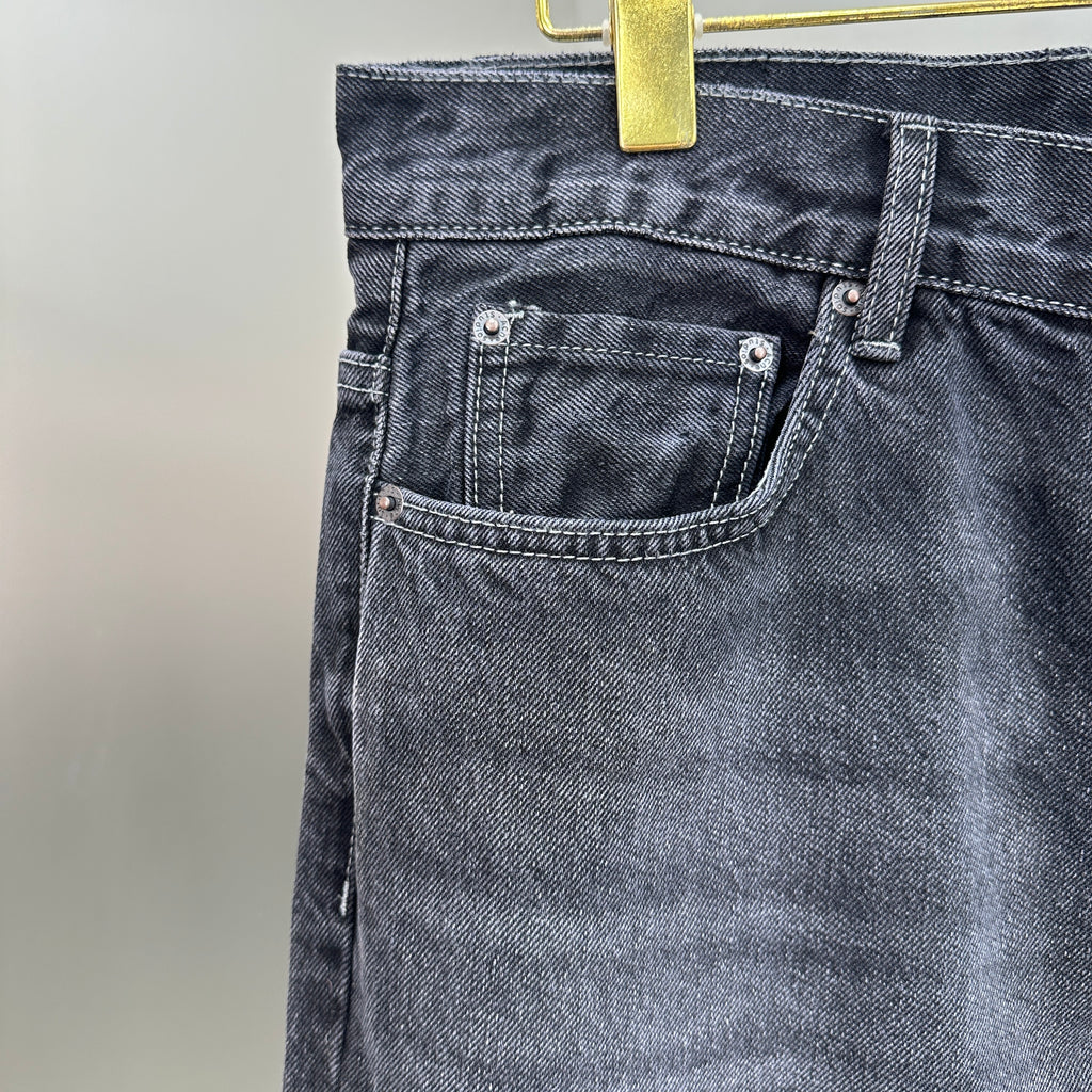 Acne Studios High-Waisted Loose Fit Jeans – Charcoal Black Wash