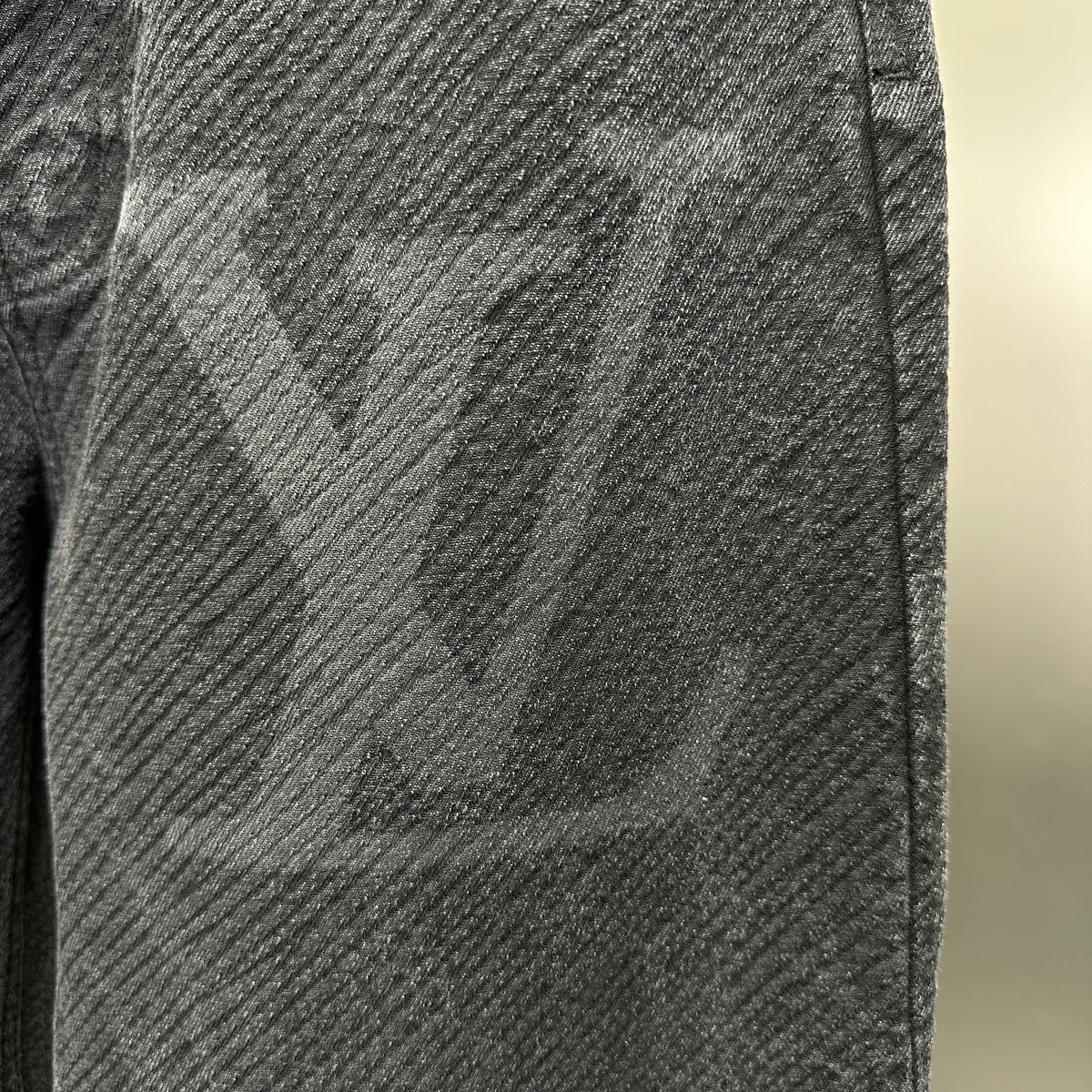 Louis Vuitton Tonal Oversized Monogram Jacquard Denim Trousers – Charcoal