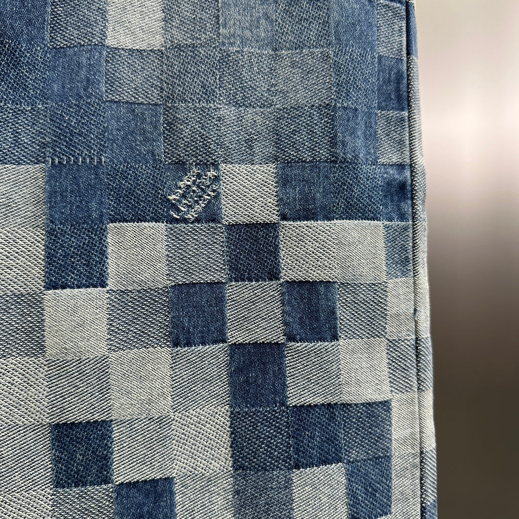 Louis Vuitton Pixelated Damier Indigo Denim Trousers with Heritage Signature