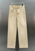 Louis Vuitton Vintage Tint Monogram Printed Straight Denim Pants
