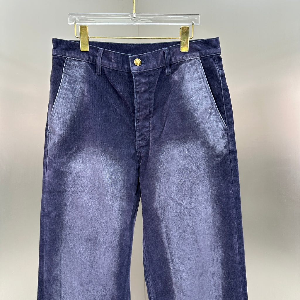 Louis Vuitton Bleached Fade Straight Denim Trousers – Dark Navy