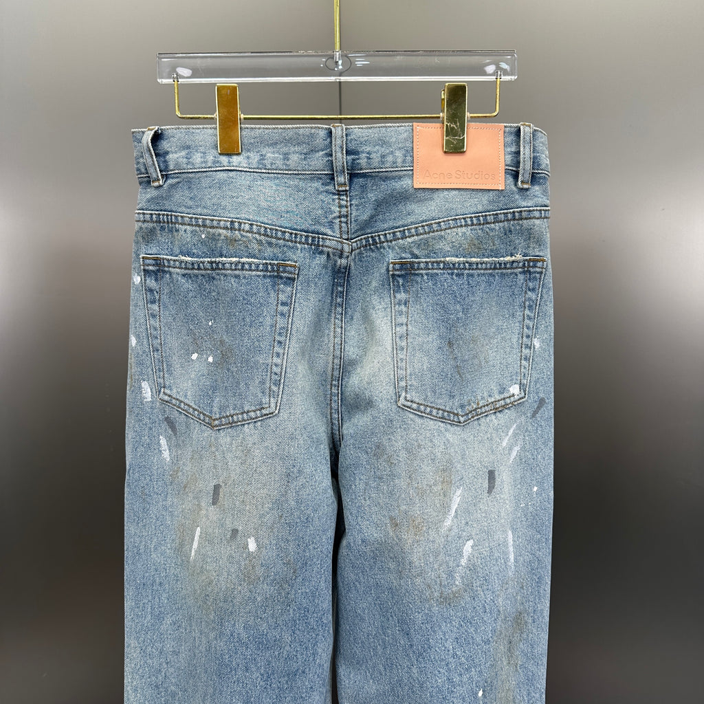 Acne Studios Artist Wash Mud-Tinted Wide-Leg Denim