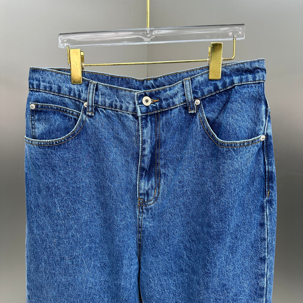 Loewe Anagram Patchwork Straight Denim Pants – Mid-Blue Wash