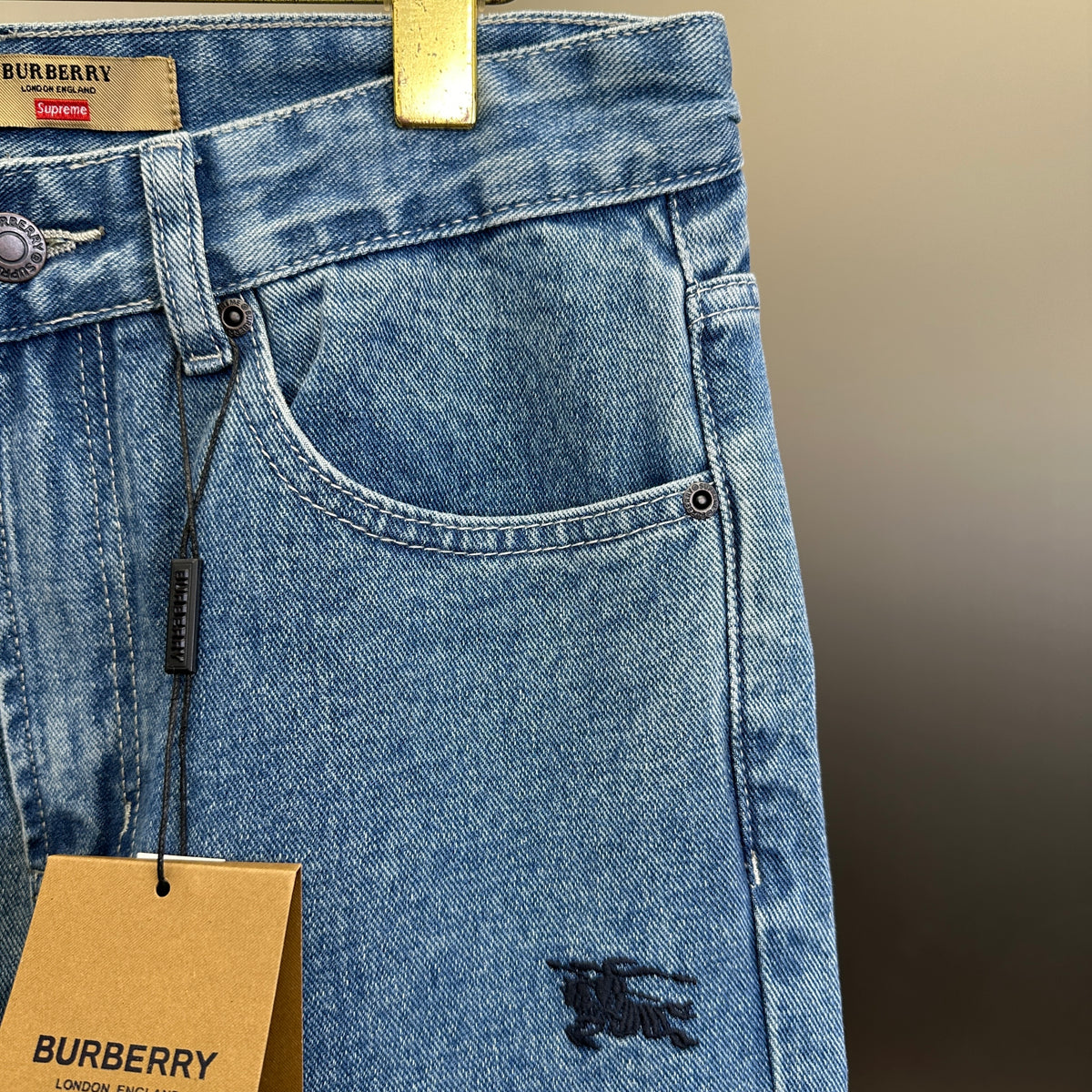 Burberry x Supreme Equestrian Knight Straight-Leg Jeans