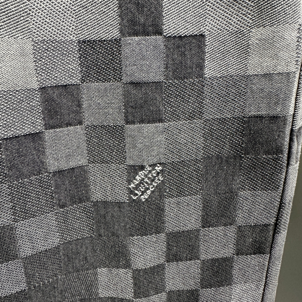 Louis Vuitton Pixelated Damier Charcoal Denim Trousers with Heritage Inscription