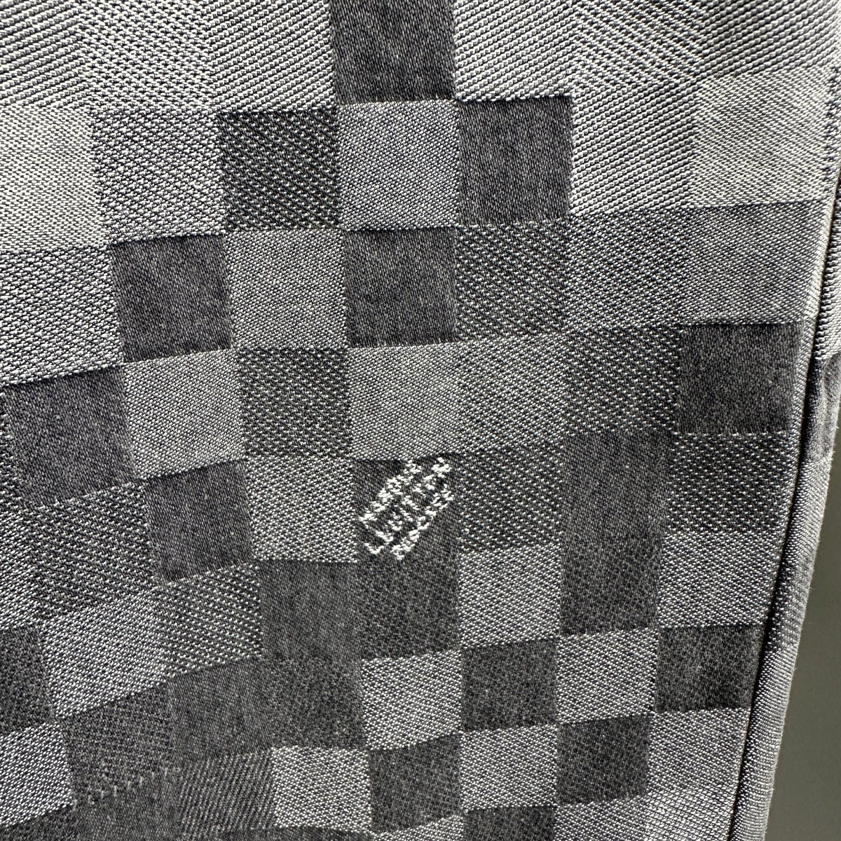 Louis Vuitton Pixelated Damier Charcoal Denim Trousers with Heritage Inscription
