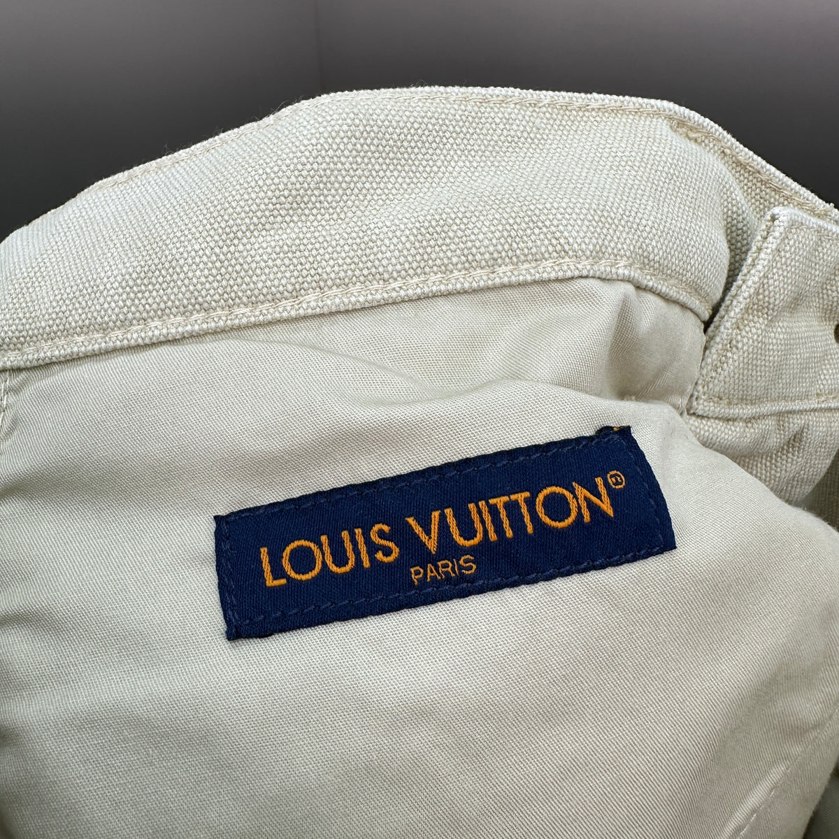 Louis Vuitton Subtle Monogram Motif Off-White Denim Trousers