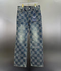Louis Vuitton Vintage Tinted Damier Denim Trousers with Heritage Inscription