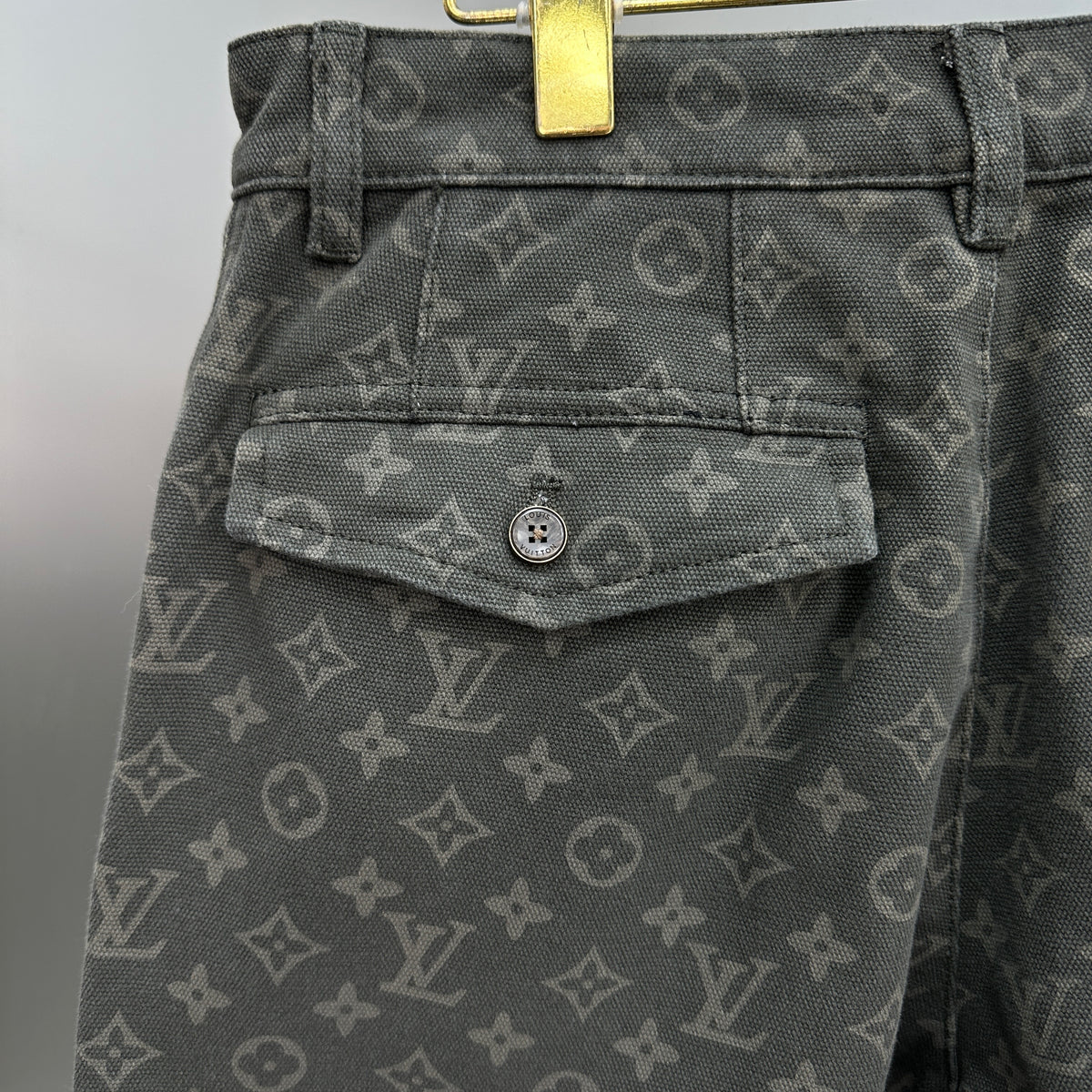 Louis Vuitton All-Over Monogram Charcoal Workwear Denim Trousers
