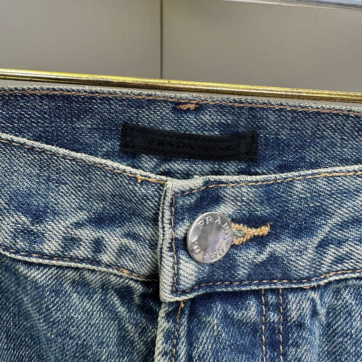 Prada Classic Straight-Fit Faded Blue Jeans