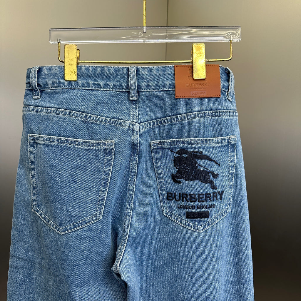 Burberry x Supreme Equestrian Knight Straight-Leg Jeans