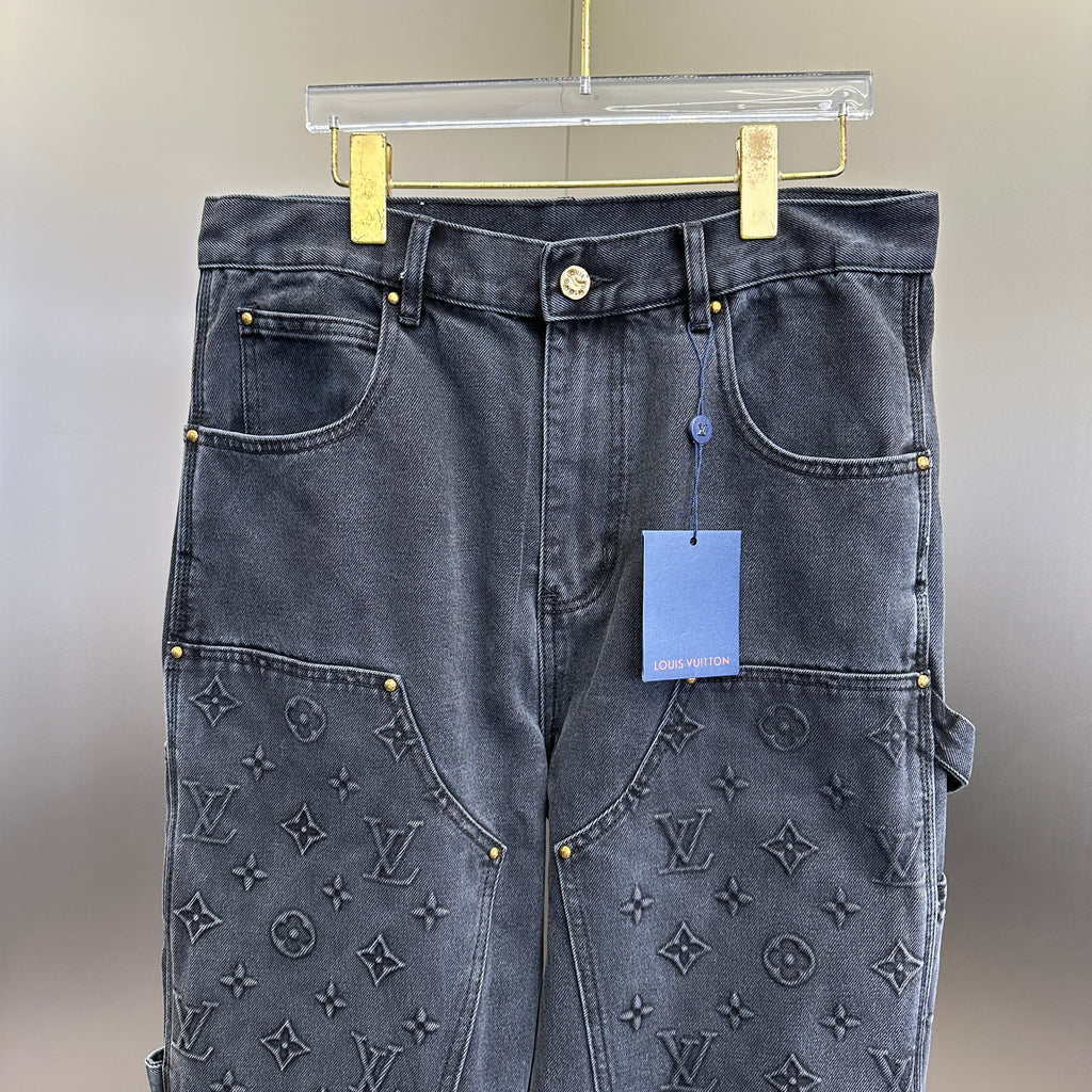 Louis Vuitton Double-Knee Monogram Embossed Carpenter Pants