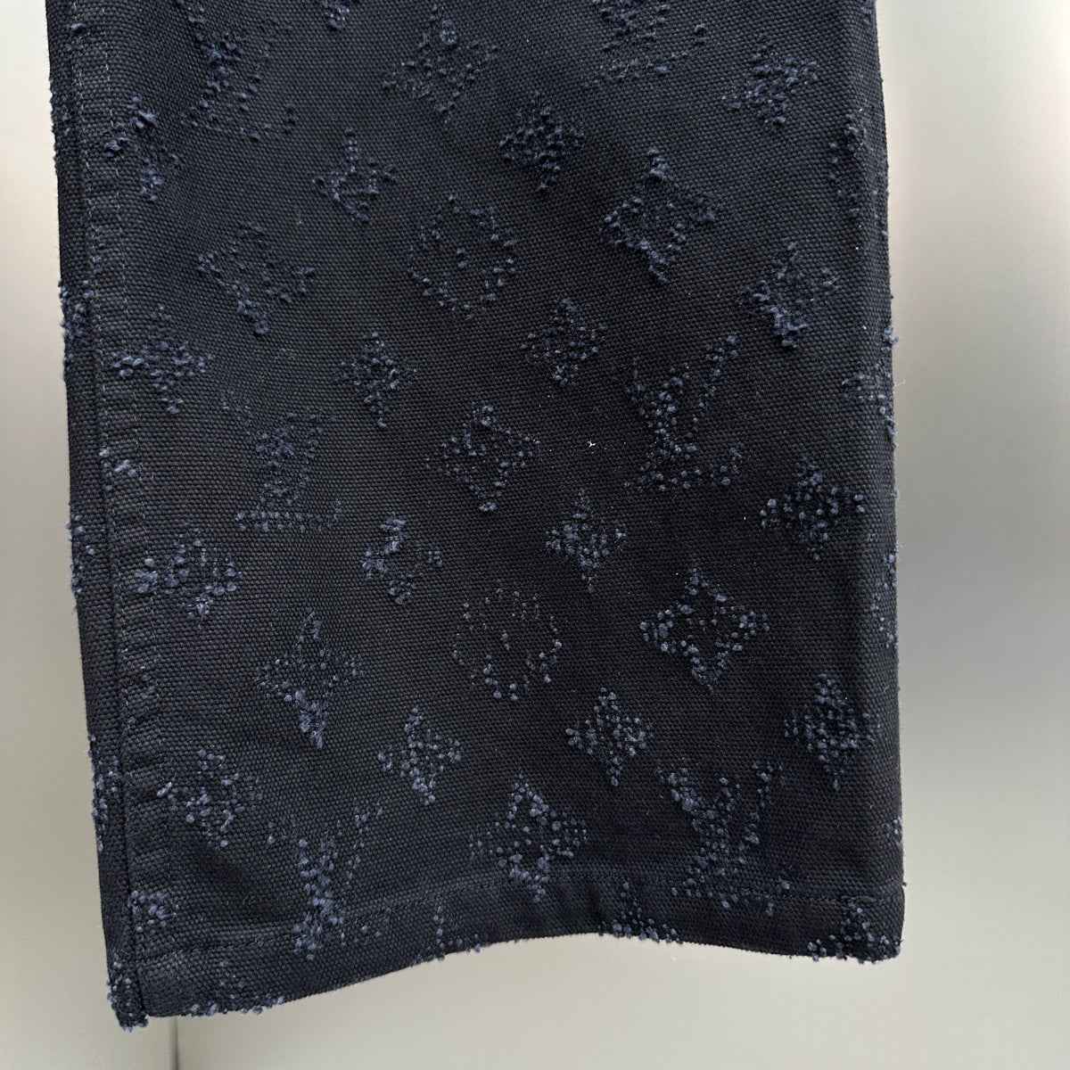 Louis Vuitton All-Over Monogram Embossed Black Denim Pants