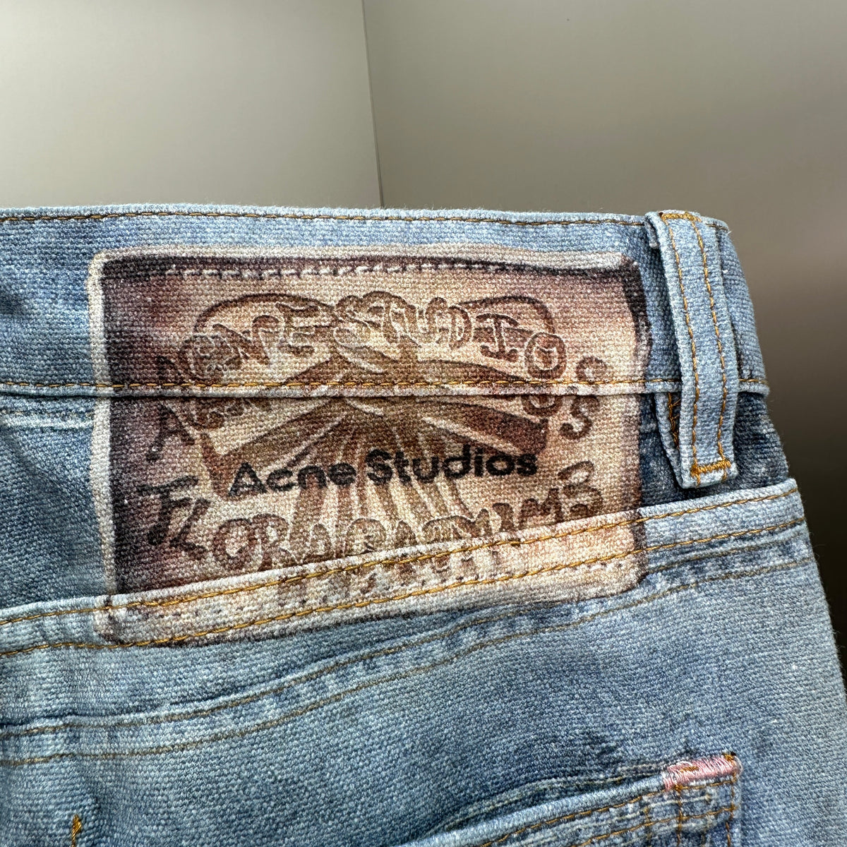 Acne Studios Deconstructed Frayed Denim Panel Jeans