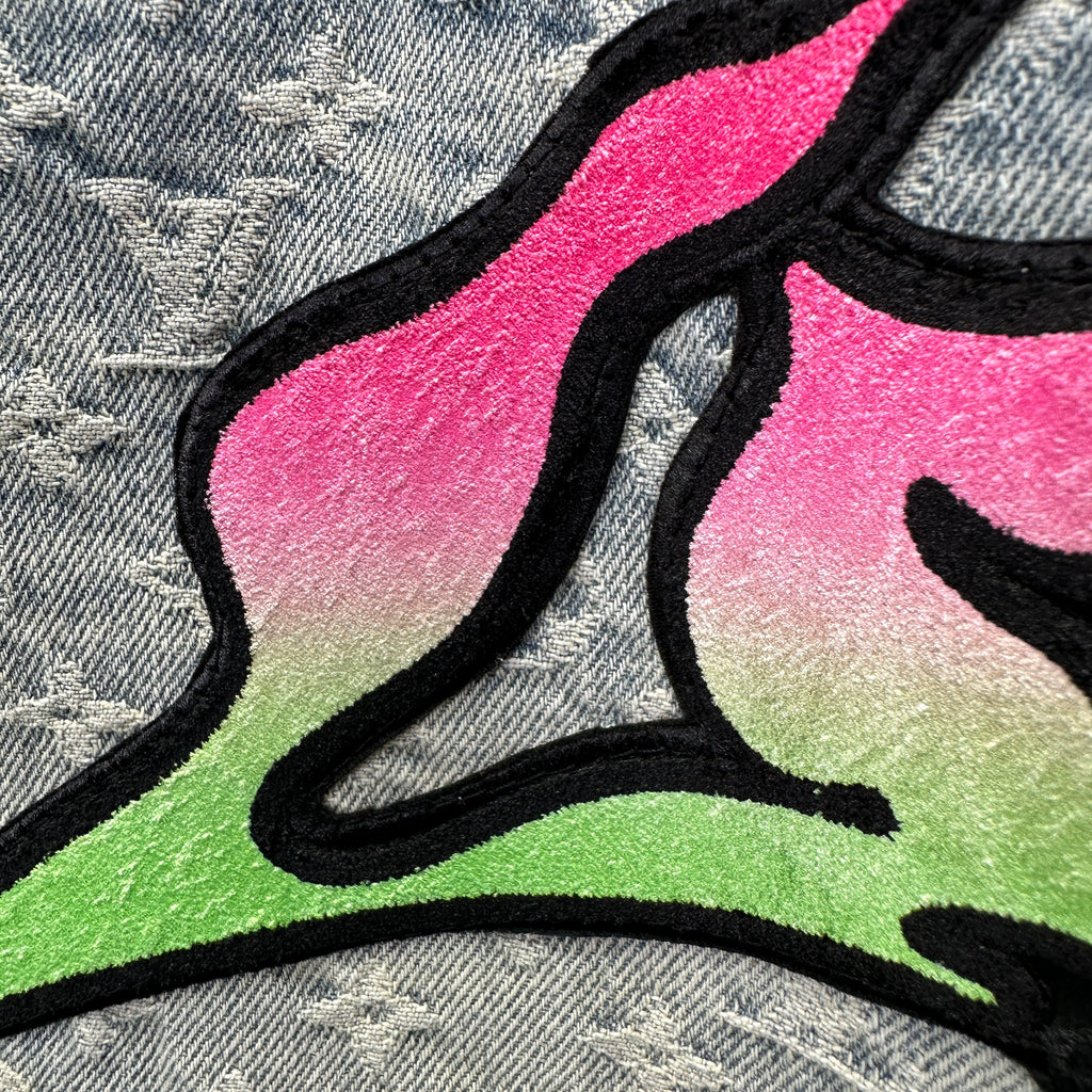 Louis Vuitton Neon Graffiti Logo Monogram Denim Trousers – Bleached Indigo