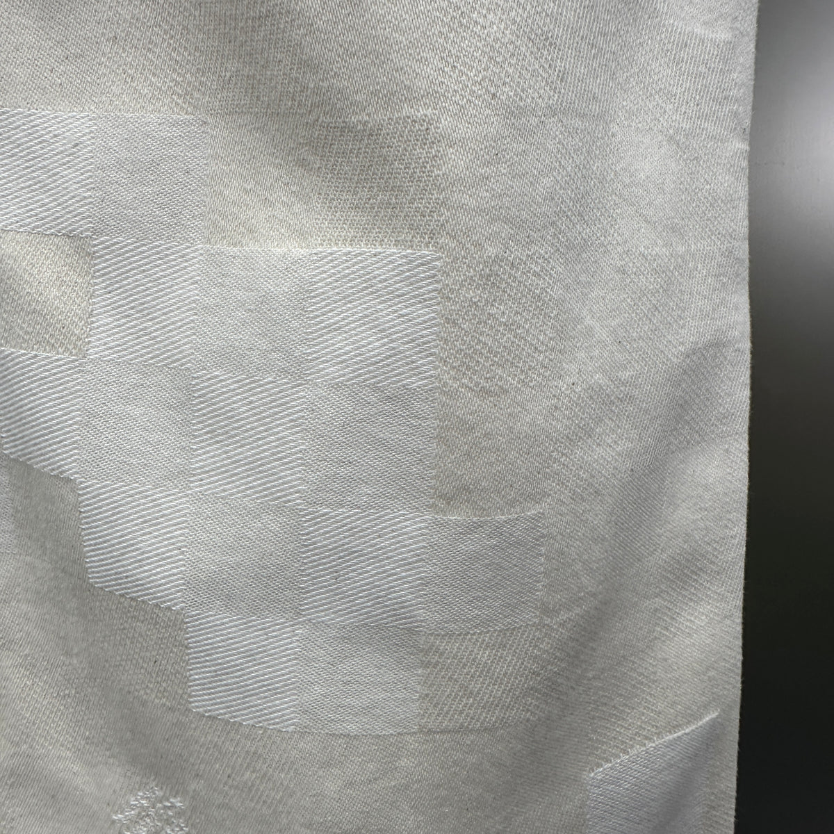 Louis Vuitton Tonal Pixelated Damier Cream Denim Trousers