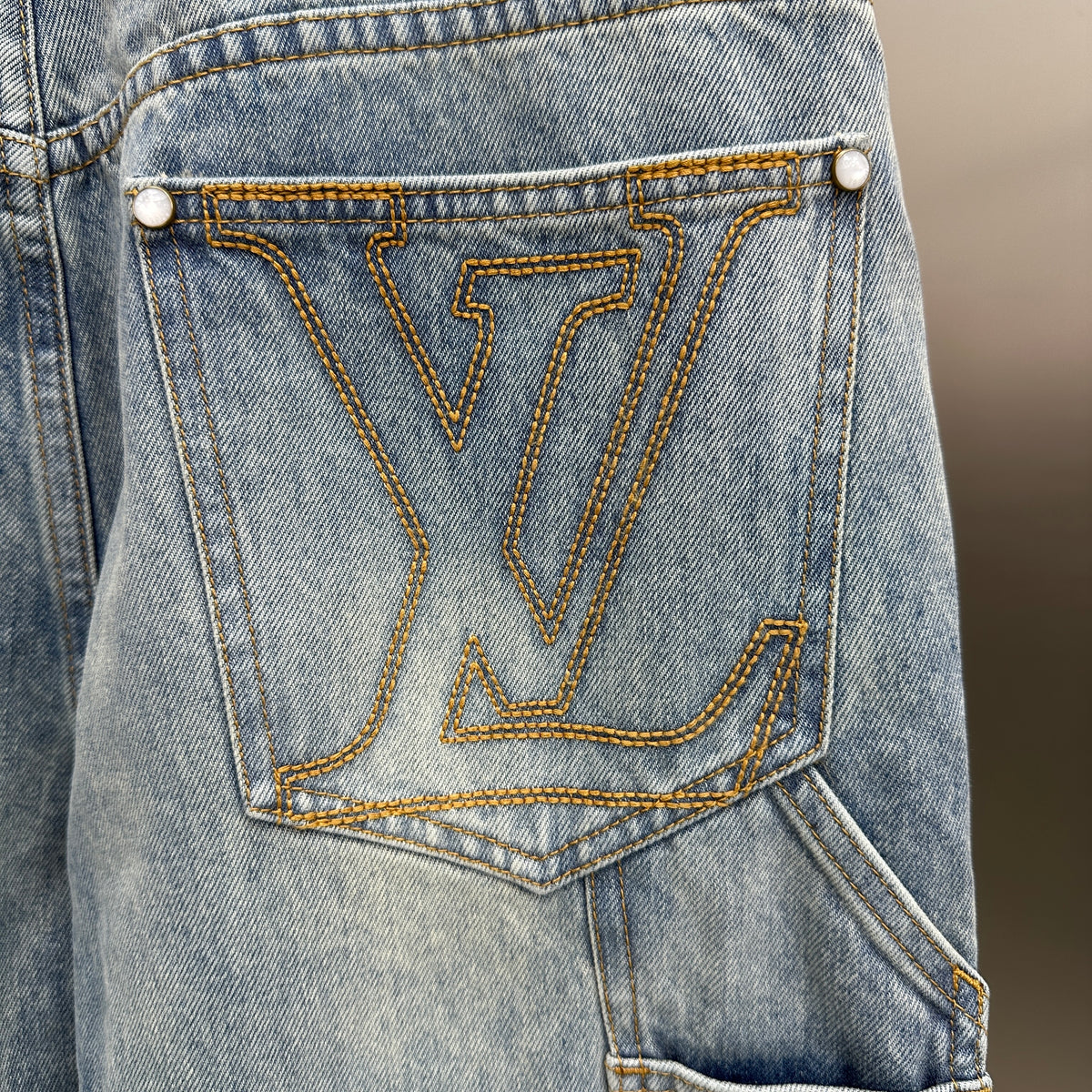 Louis Vuitton Vintage Wash Straight-Fit Workwear Denim Trousers