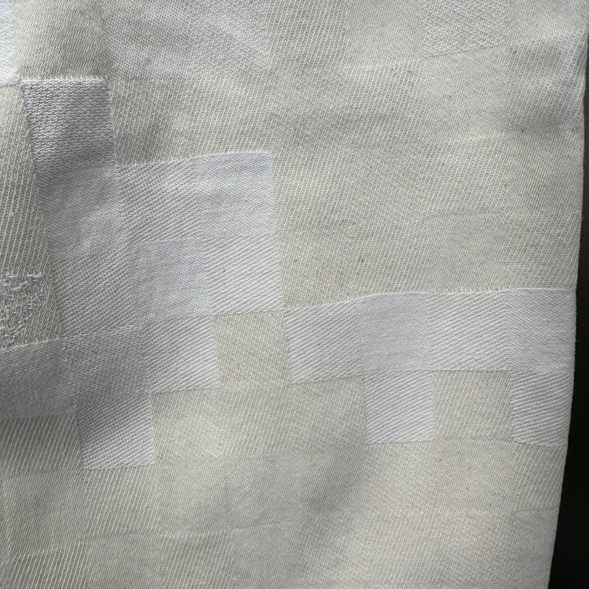 Louis Vuitton Tonal Pixelated Damier Cream Denim Trousers