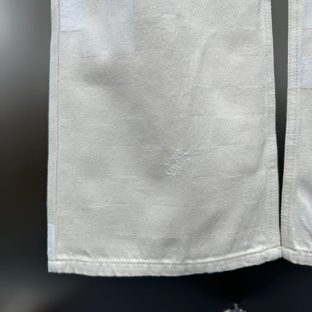Louis Vuitton Tonal Pixelated Damier Cream Denim Trousers